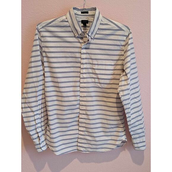 J. CREW Mens Medium blue and white striped shirt - Picture 1 of 3